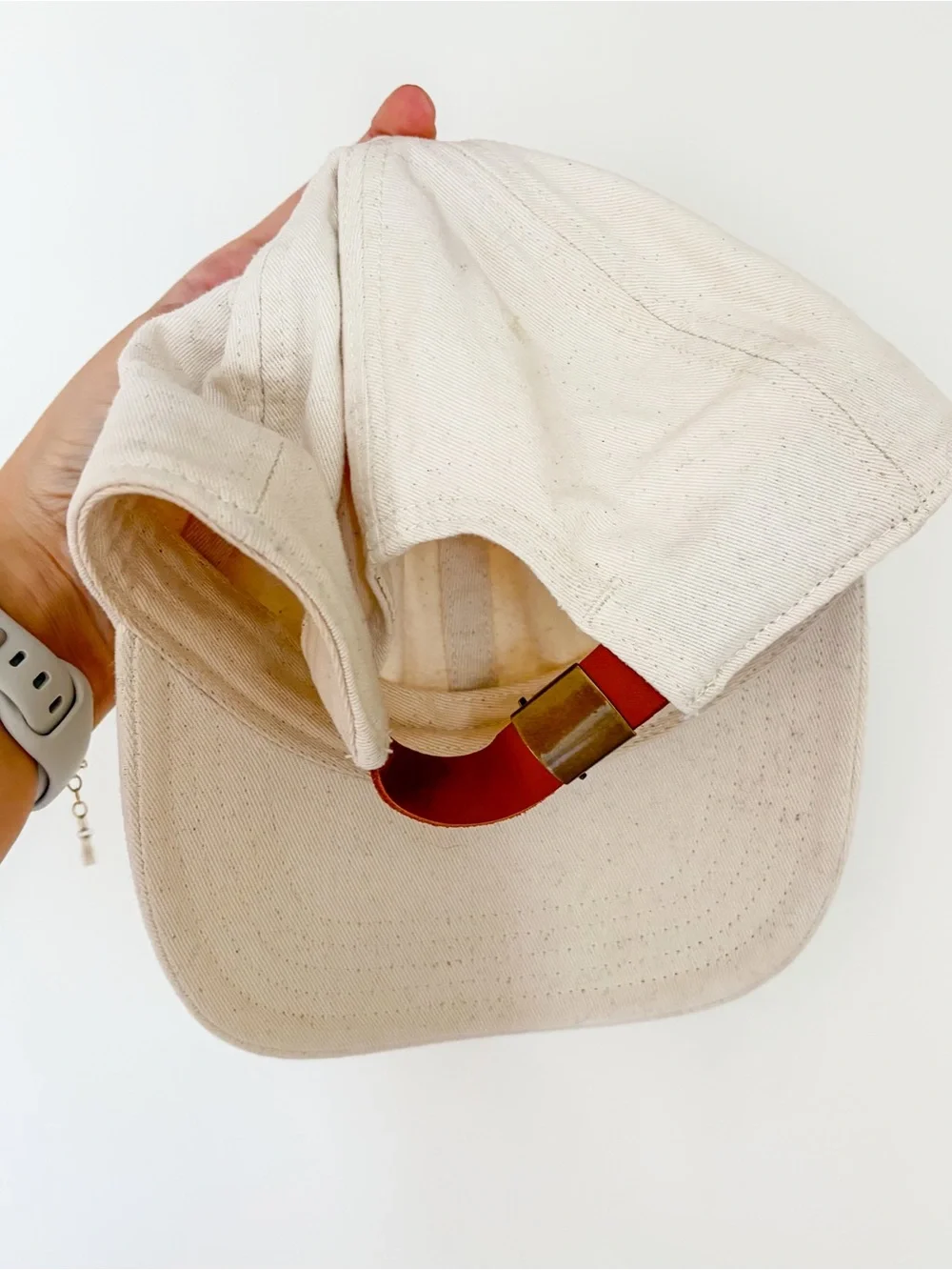 Madewell Canvas Baseball Hat Adjustable Leather Strap Vintage Khaki